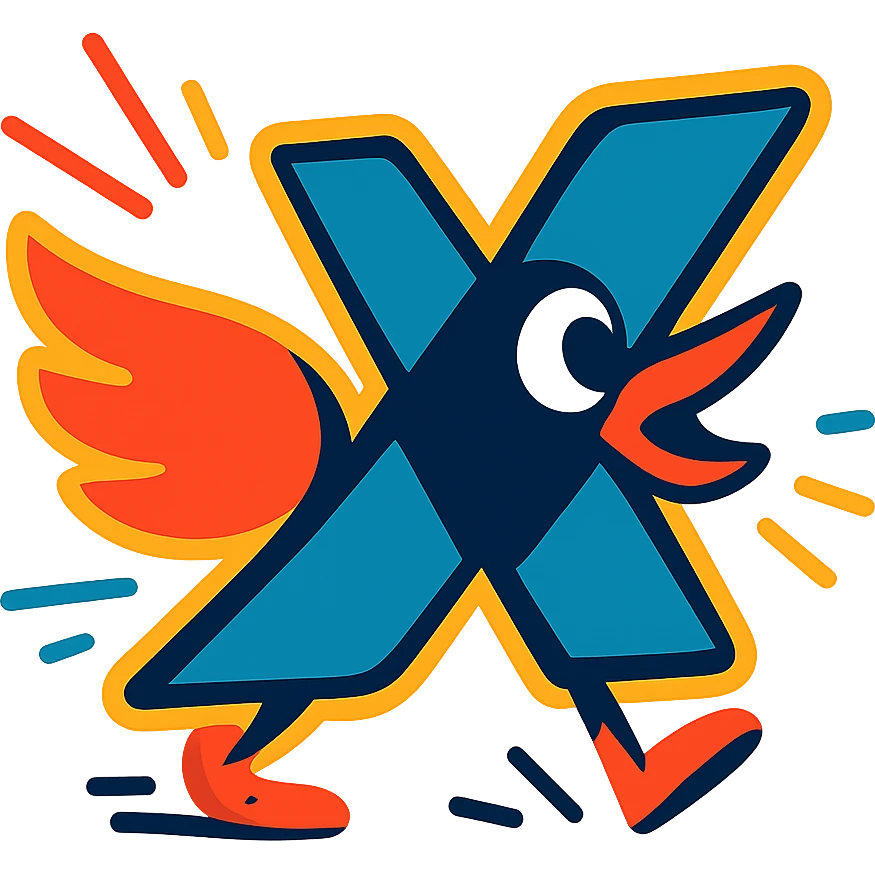 animated Twitter (X) logo, vibrant colors, dynamic motion, modern style emoji