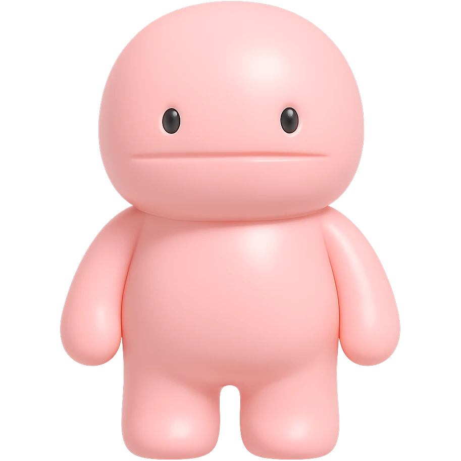 light pastel pink round pills with a score line in a light beige blister pack, no background, vinyl figure 3D emoji style emoji