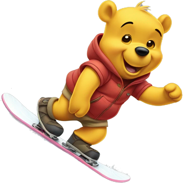 winnie the pooh snowboarding  emoji