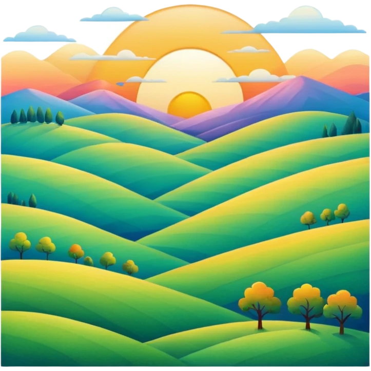 sunrise landscape with rolling hills emoji