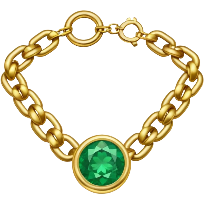 open chain in golden and green colours emoji