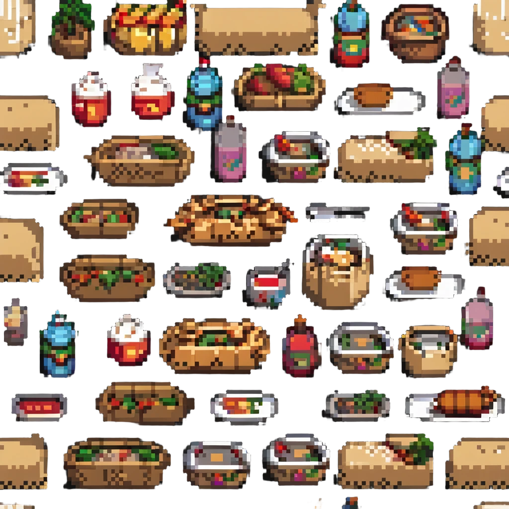 a serving of ethnic street food, wrapped in paper, pixel art style emoji