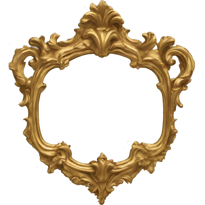 Rococo antique gold mirror emoji