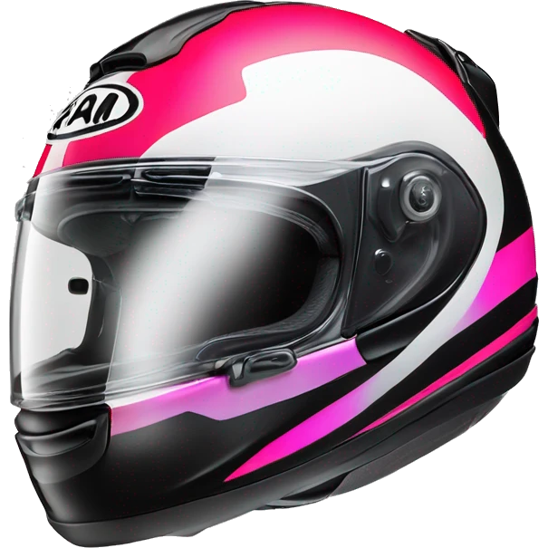 Casque moto jet arai de 3 quart avec des couleurs flashy emoji