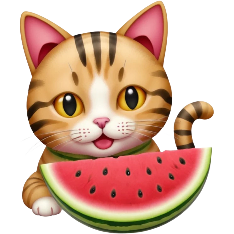 cat eating watermelon emoji