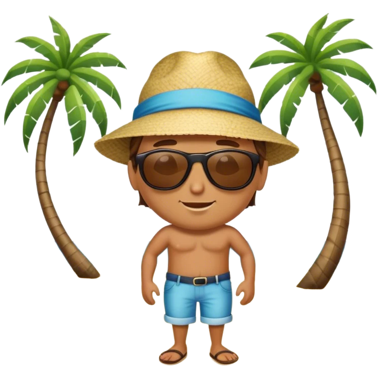 Man on a tropical beach emoji