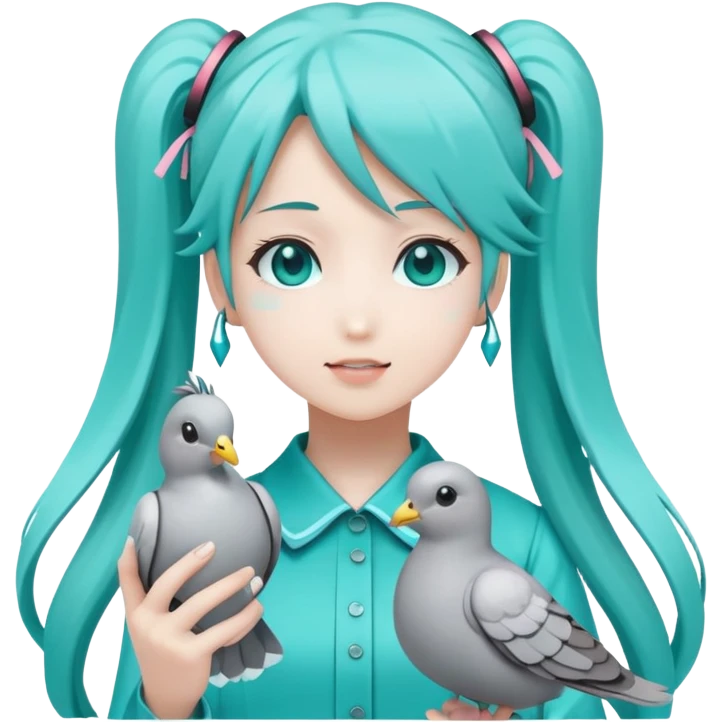 Hatsune miku with pigeon emoji