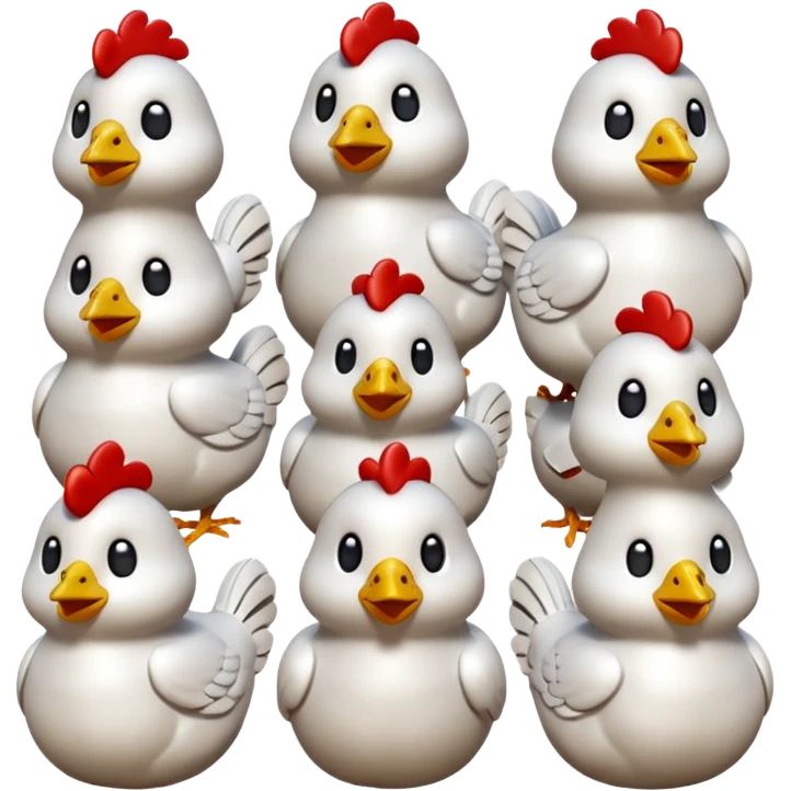 chicken 3d imoji transparen with wite color multipal  emoji