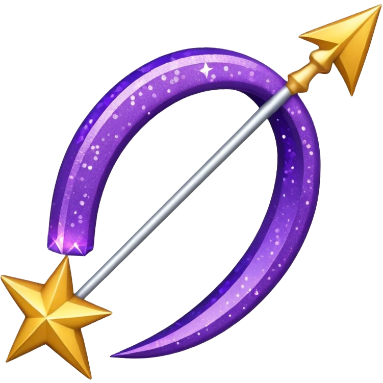 Glitter Arco e flecha roxo emoji