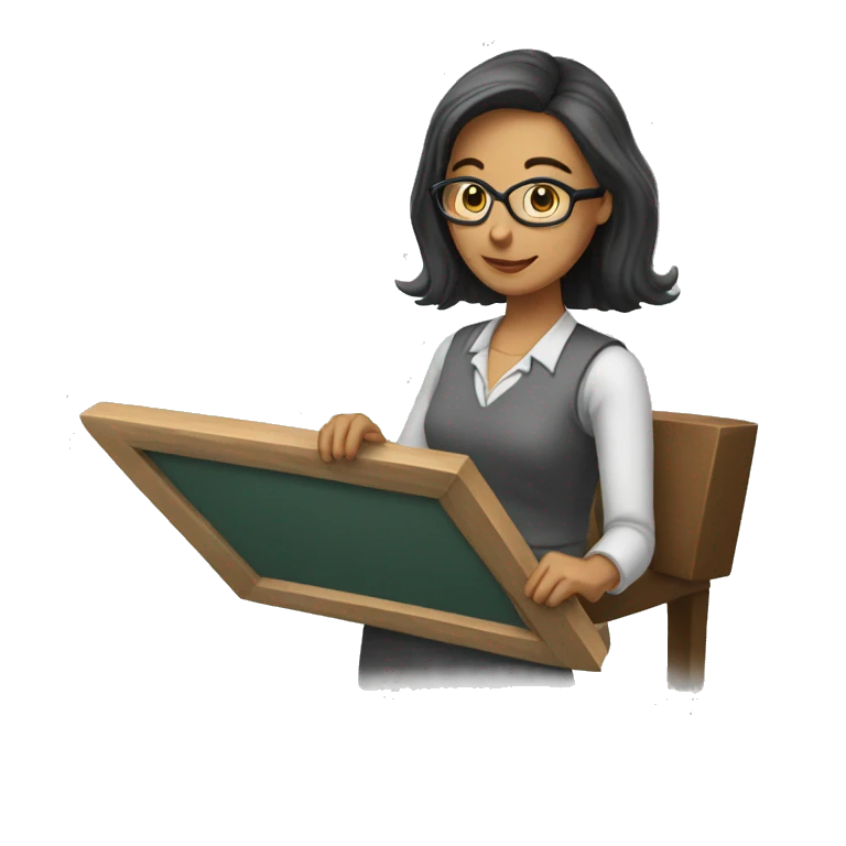 Una profesora con una pizarra  emoji