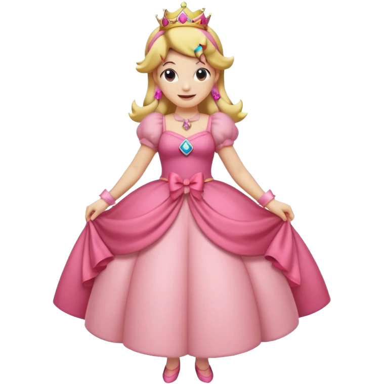 Princess peach with a ribbon on her hair full body emoji