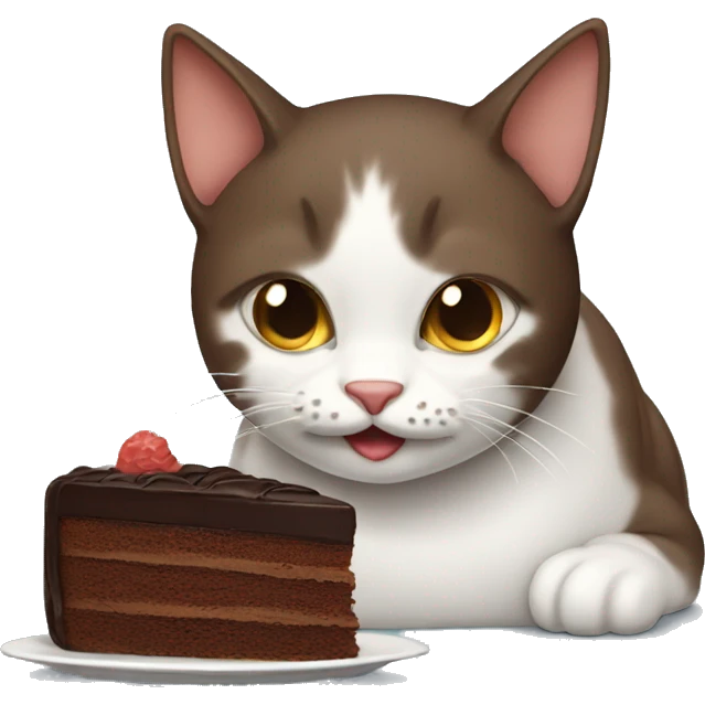 cat eating a chocolate cake  emoji