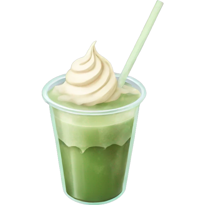 Iced matcha latte in a clear cup emoji