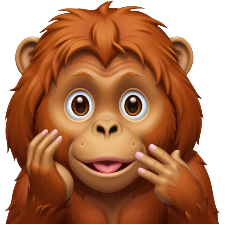 orangutang blowing kiss emoji