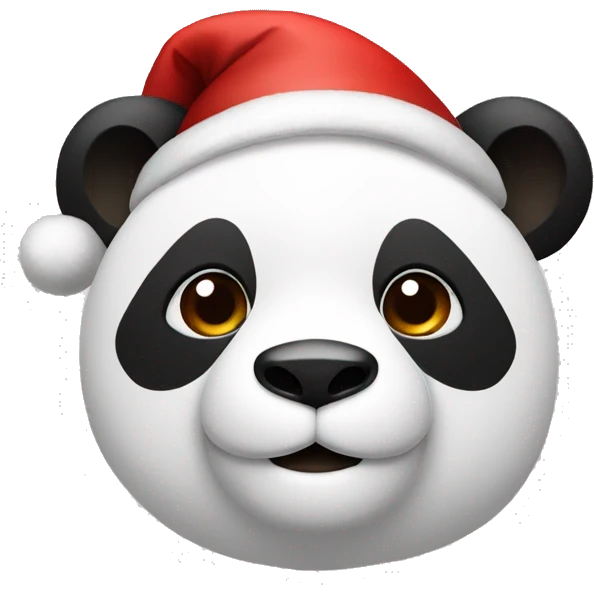 Panda wearing Santa hat emoji
