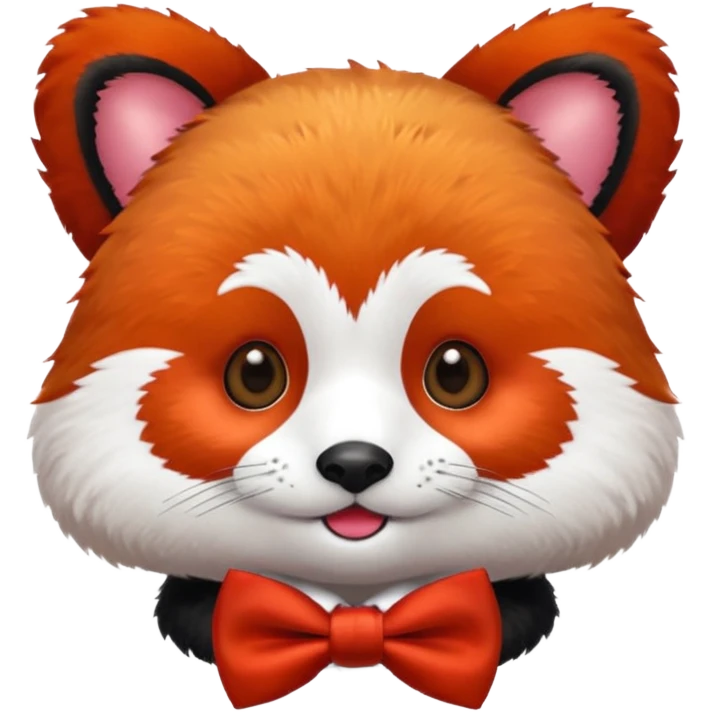 red panda with red bow tie emoji