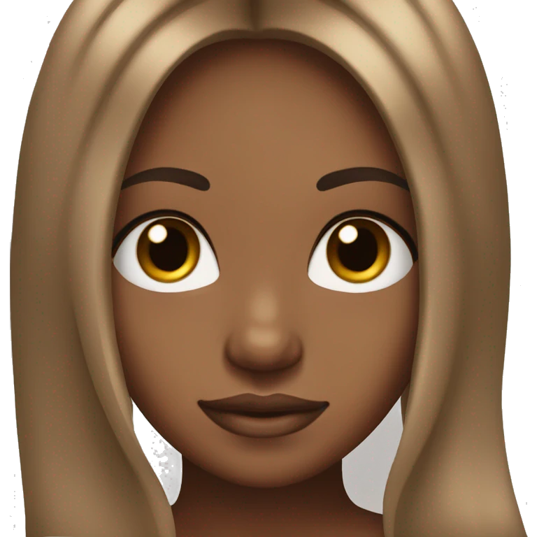 tan girl with long lashes and long brown straight hair emoji
