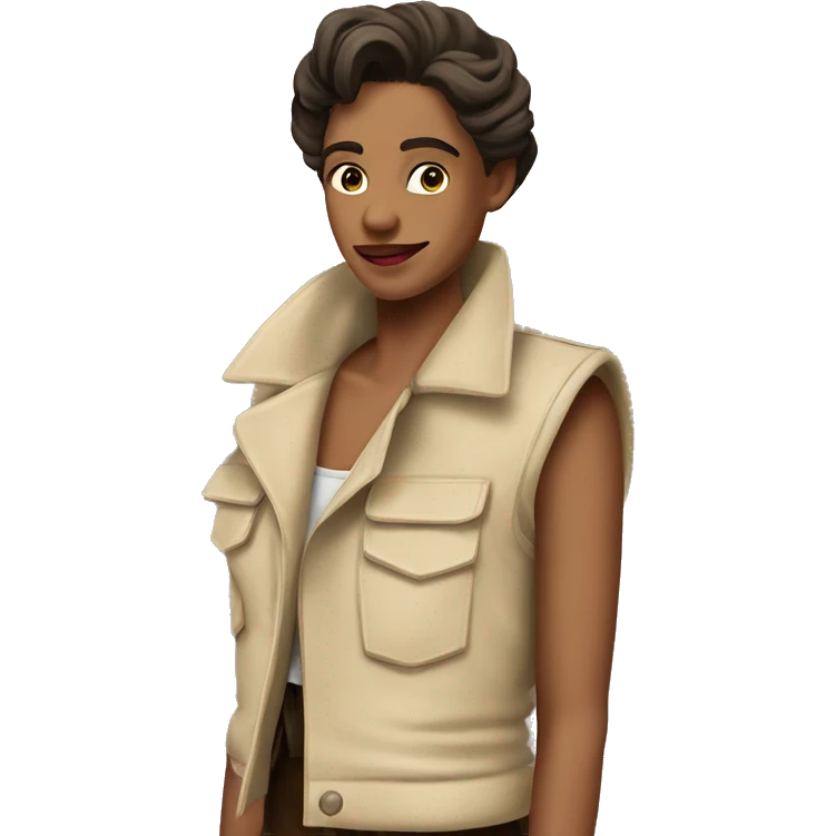 Three Musketeers sleeveless beige jacket emoji