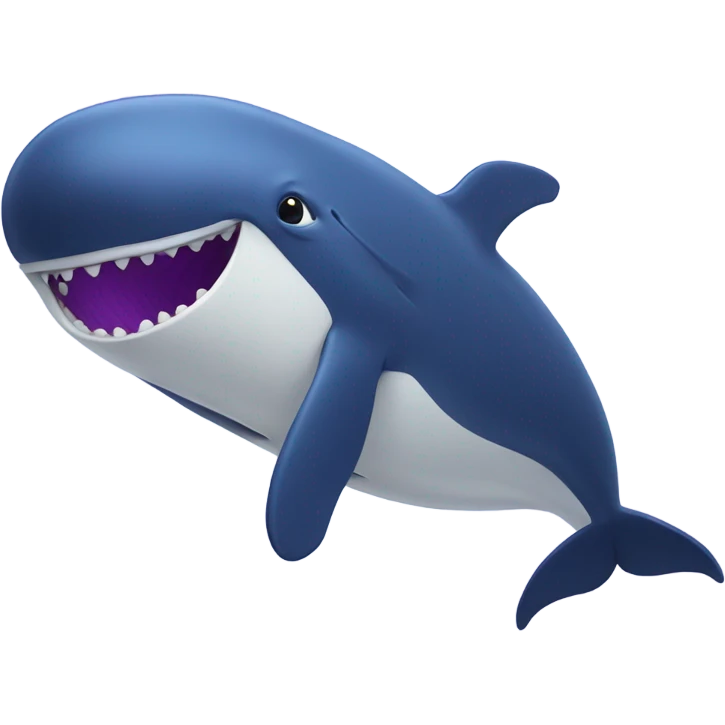 Blue whale purple, open mouth emoji