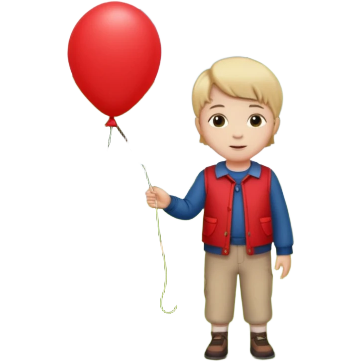 Child + balloon, Park Visitor, with park background, cicrle style frame. emoji