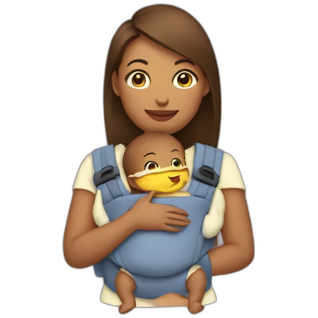 Mom baby carrier emoji