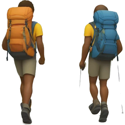 two men hiking emoji