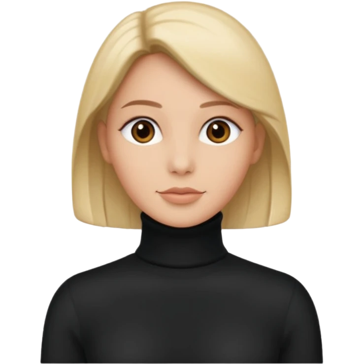 generate an ios genmoji of a black turtleneck emoji