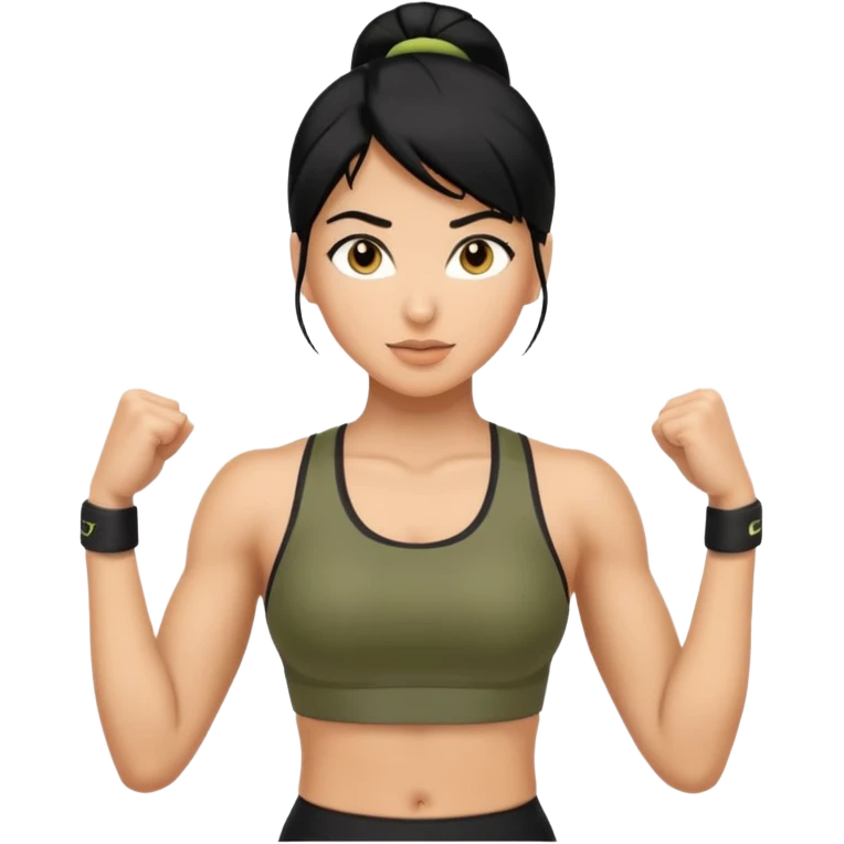 pretty black hair fitness woman emoji