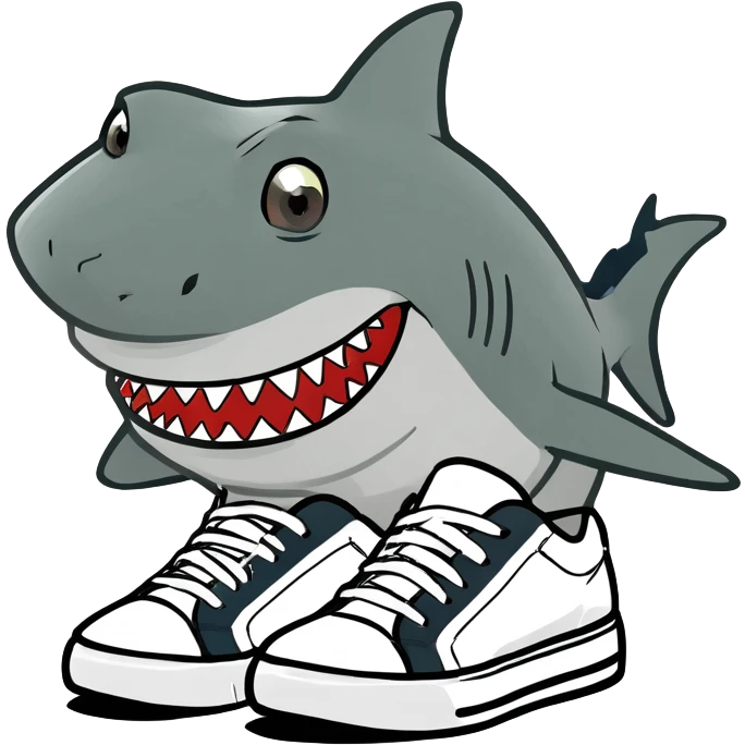 shark wearing trainers emoji