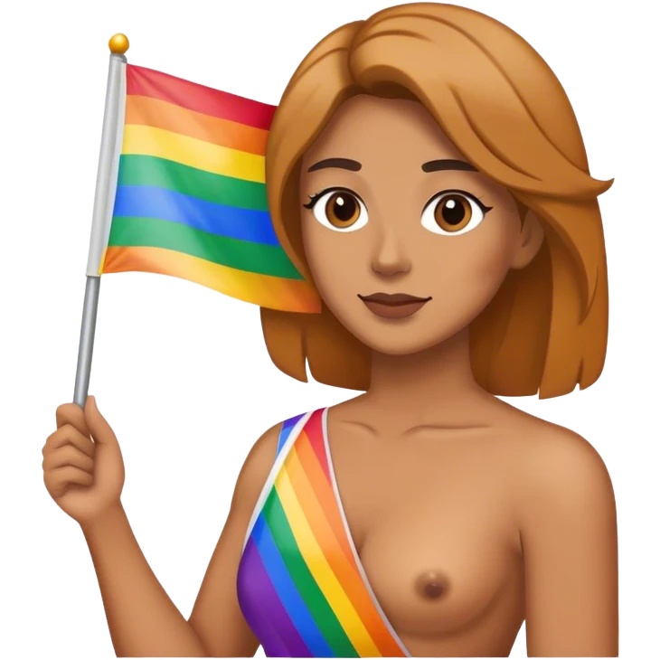 woman with lgfbt flag emoji
