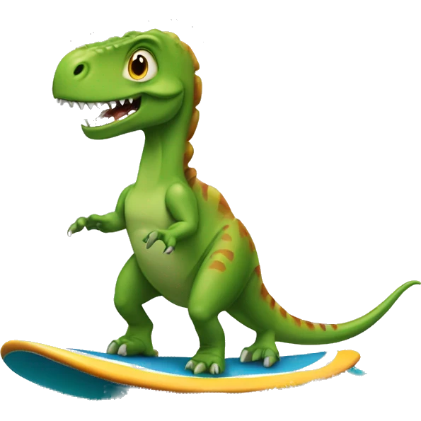 dinosaur riding surfboard  emoji