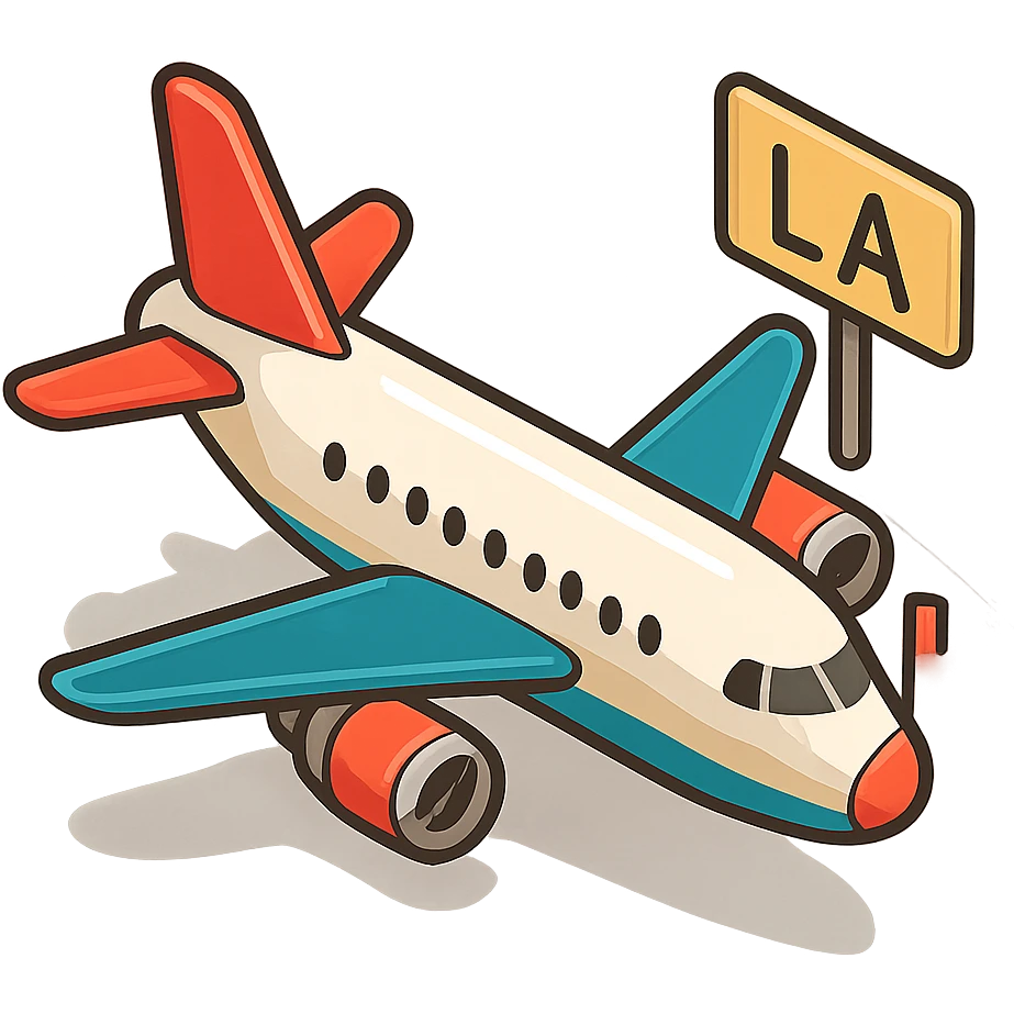 plane flying to L.A. emoji