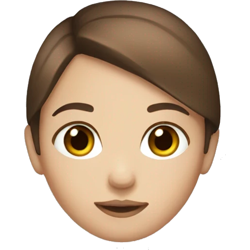 girl with straight brown hair and blue eyes emoji