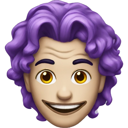 Emoji with Joker makeup and purple hair  emoji