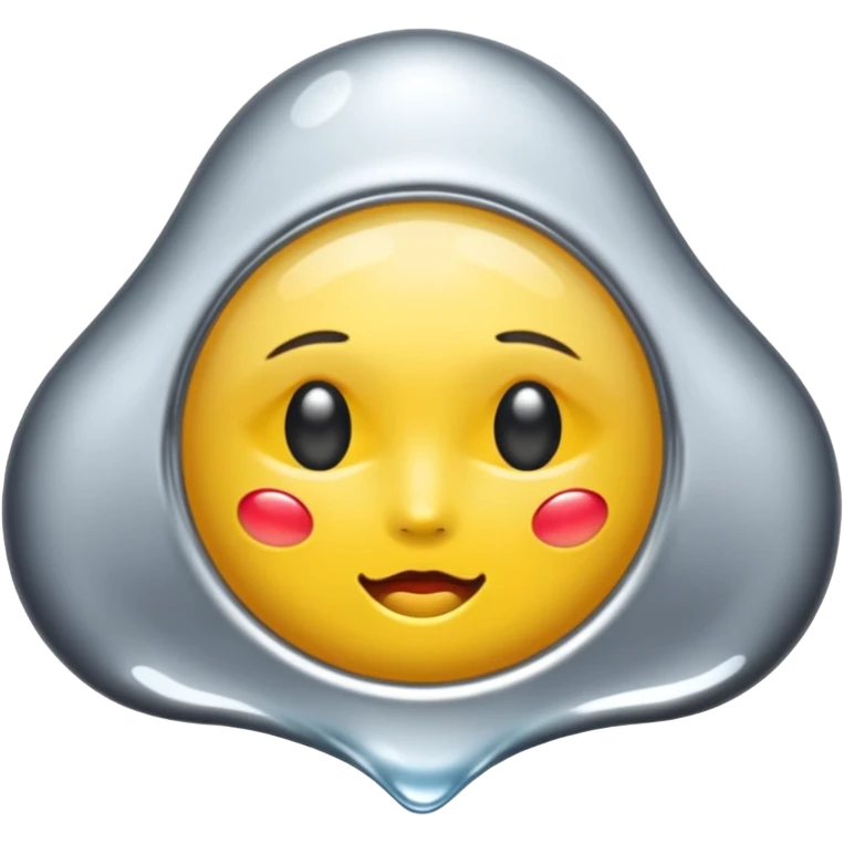 wet chrome surface, silver liquid shine, intimate erotic mood emoji