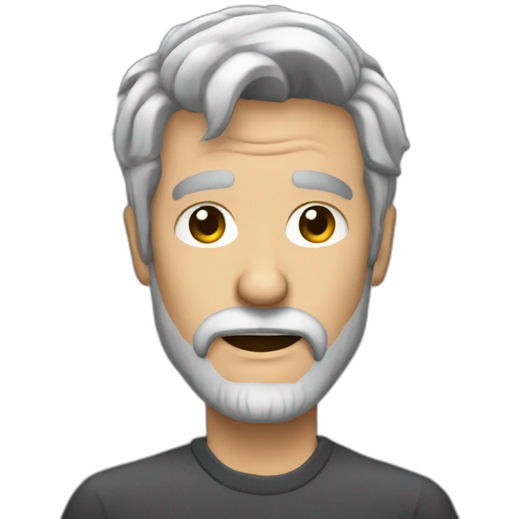 grey haired short beared headbanger emoji