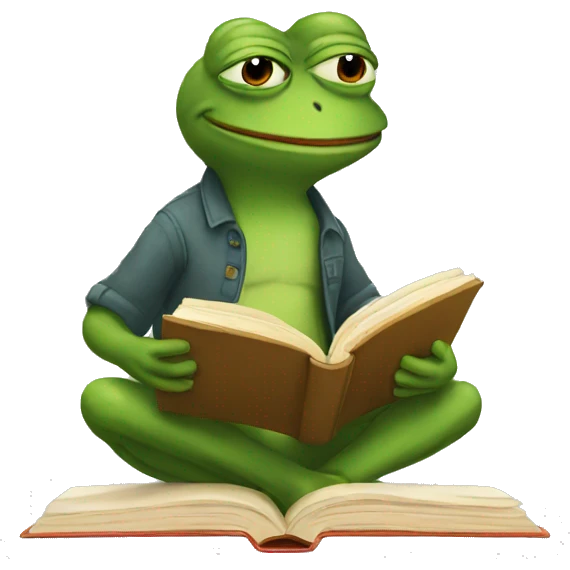 pepe reading book emoji