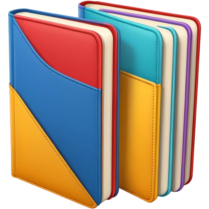 three different color books  emoji