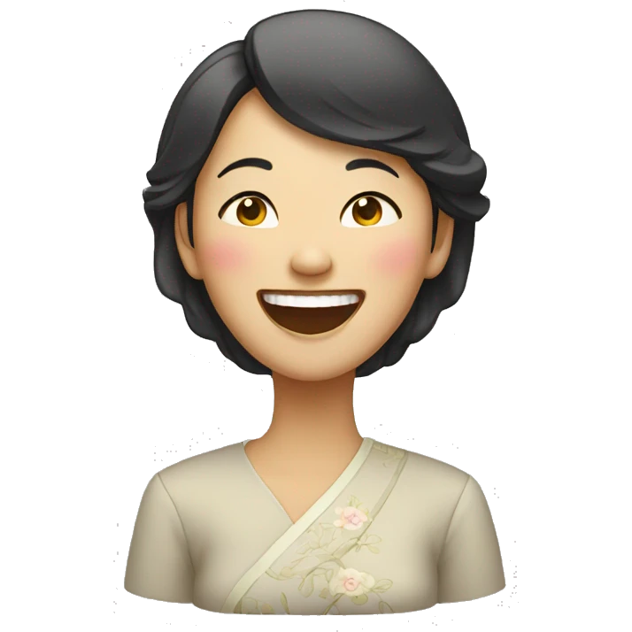 Chinese lady laughing emoji
