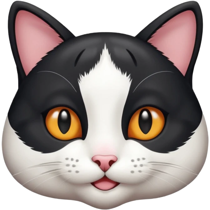 happy black and white cat emoji