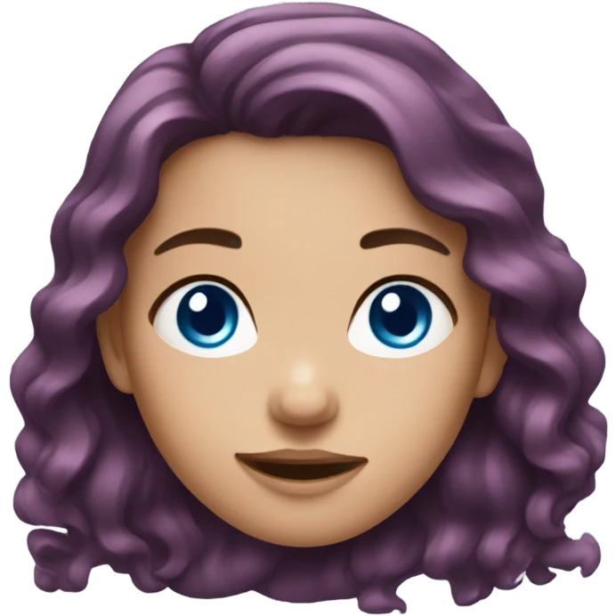 girl with wavy brown purple hair and blue eyes emoji