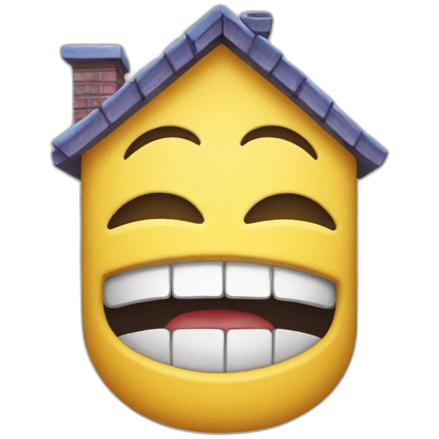 happy house face eyes mouth emoji