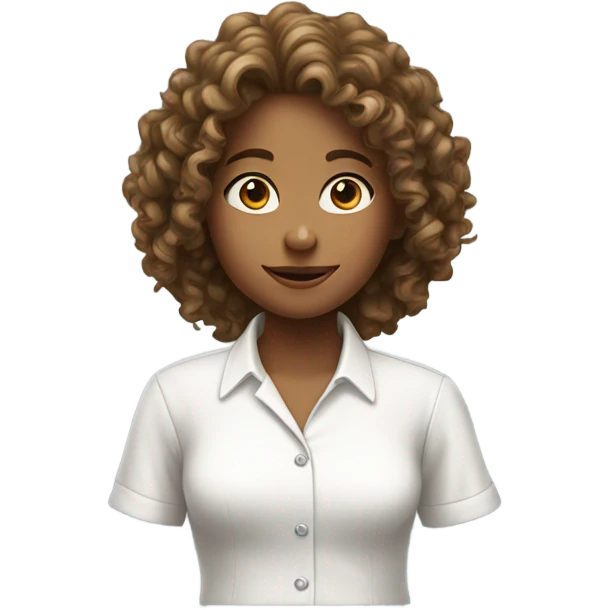girl with white shirt and curly hair emoji