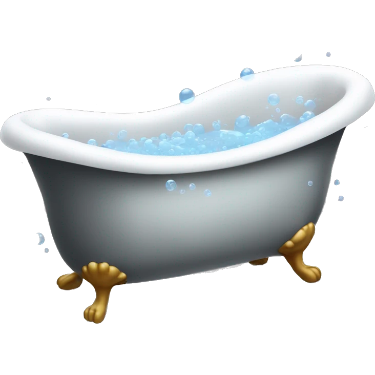 Claw foot bathtub filled with bubbles emoji