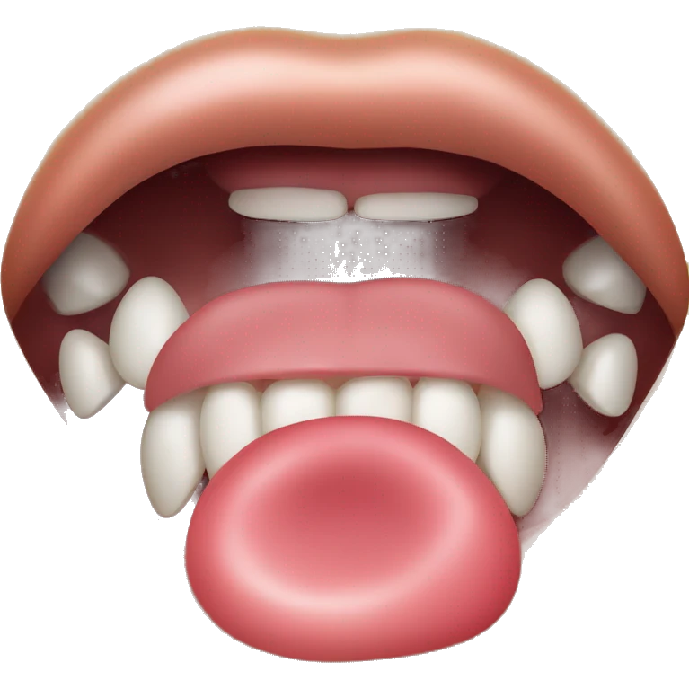 sticking out tounge with teeth, hyperrealistic emoji