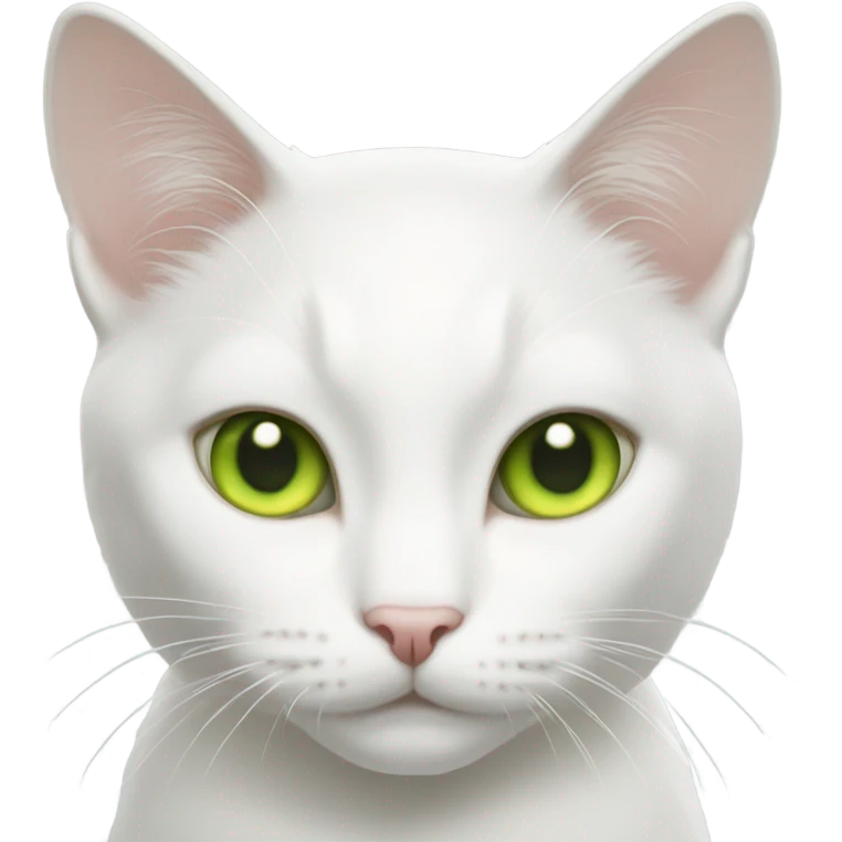 White cat with green yellowish eyes  emoji