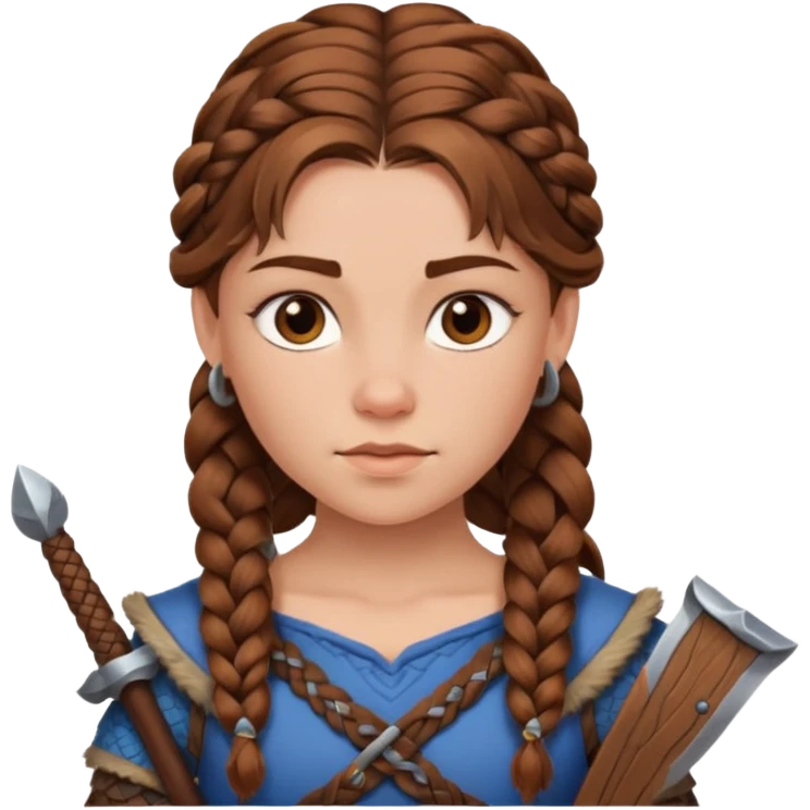 Girl viking brown hair emoji