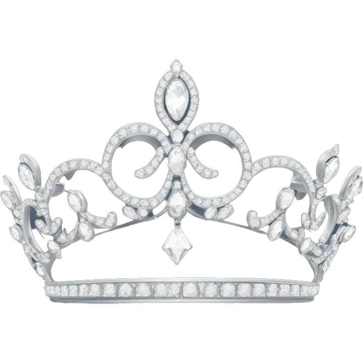 dainty british diamond tiara silver emoji