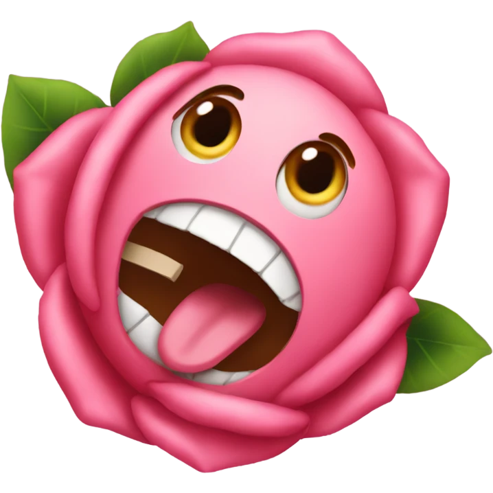 emoji with rose in its mouth emoji