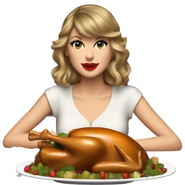 Taylor swift eating thanksgiving dinner emoji